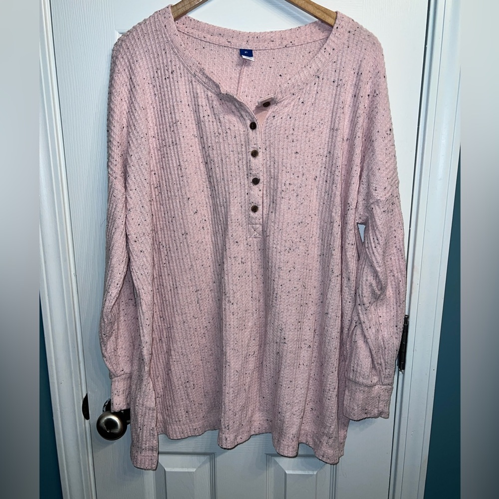 Womens Old Navy Pink Speckled Sweater XL